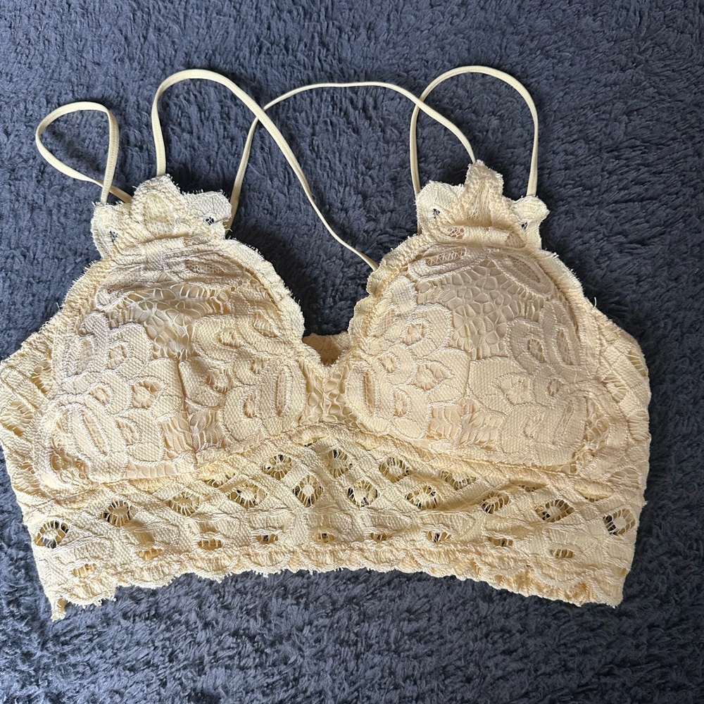 Wishlist size large light yellow strappy bralette